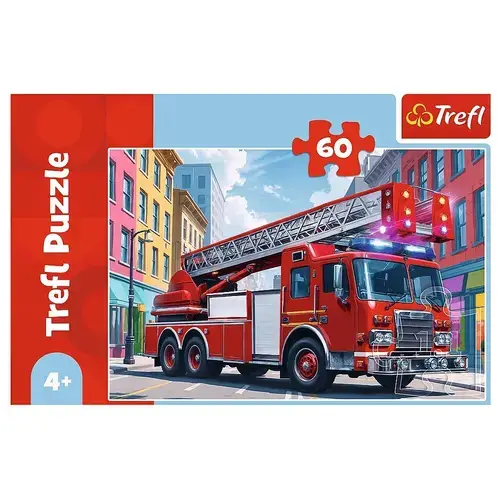 Puzzle Trefl masina de pompieri, 60 piese, 330x220mm