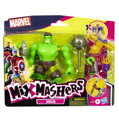 Figurina Marvel Mix Mashers - Hulk, cu accesorii, 12 cm