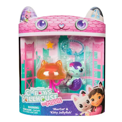 Set 2 figurine Gabby's Dollhouse - Mercat si Pisicuta meduza, cu accesorii