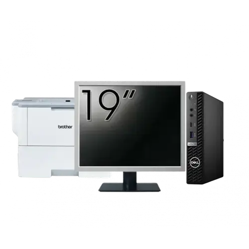 Pachet Calculator refurbished DELL OptiPlex 7080 Mini PC, Intel Core i5-10500T 2.30 - 3.80GHz, 8GB DDR4, 256GB SSD + Monitor 19" + Imprimanta Brother HL-L6300DW