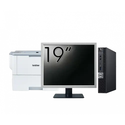 Pachet Calculator refurbished DELL OptiPlex 5060 Mini PC, Intel Core i5-8500T 2.10-3.50GHz, 16GB DDR4, 512GB SSD + Monitor 19" + Imprimanta Brother HL-L6300DW