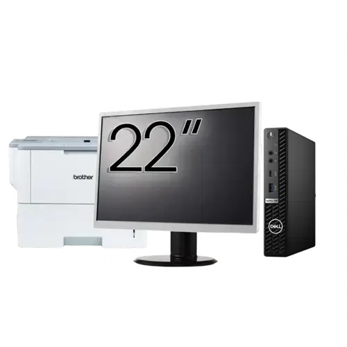 Pachet Calculator refurbished DELL OptiPlex 7080 Mini PC, Intel Core i5-10500T 2.30 - 3.80GHz, 8GB DDR4, 256GB SSD + Monitor 22" + Imprimanta Brother HL-L6300DW
