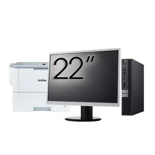 Pachet Calculator refurbished DELL OptiPlex 5060 Mini PC, Intel Core i5-8500T 2.10-3.50GHz, 16GB DDR4, 512GB SSD + Monitor 22" + Imprimanta Brother HL-L6300DW