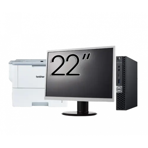 Pachet Calculator refurbished DELL OptiPlex 5060 Mini PC, Intel Core i5-8500T 2.10-3.50GHz, 16GB DDR4, 512GB SSD + Monitor 22" + Imprimanta Brother HL-L6300DW