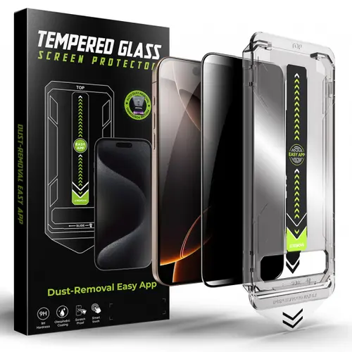 Folie de protectie Ecran Privacy Techsuit TitanGlass pentru Apple iPhone Air, Sticla Securizata, Full Glue