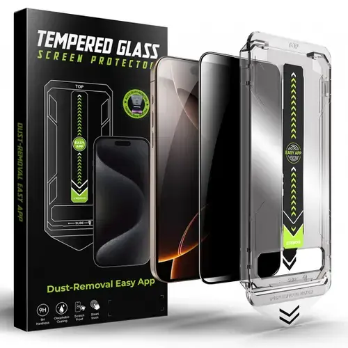 Folie de protectie Ecran Privacy Techsuit TitanGlass pentru Apple iPhone 15 Pro, Sticla Securizata, Full Glue