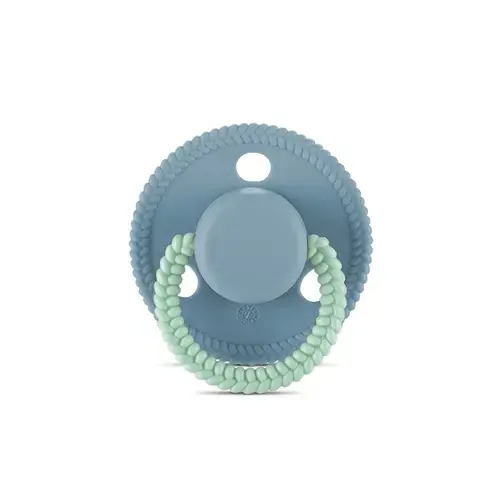 Suzeta forma rotunda, silicon moale, 0 luni+, Albastru