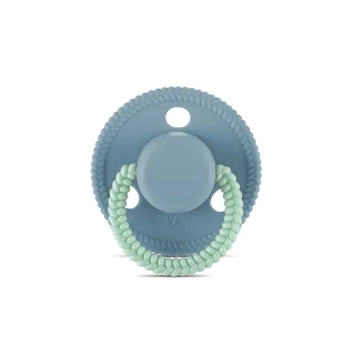 Suzeta forma rotunda, silicon moale, 0 luni+, Albastru