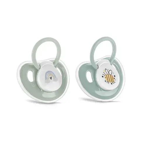 Set 2 suzete cu capac Lorelli, silicon moale, 0 luni+, Verde