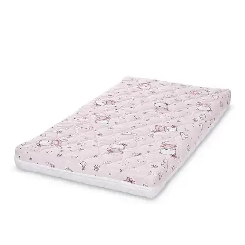 Saltea mobilier Lorelli Havana, 62 x 110 x 10 cm, cocos si spuma elastica, Roz