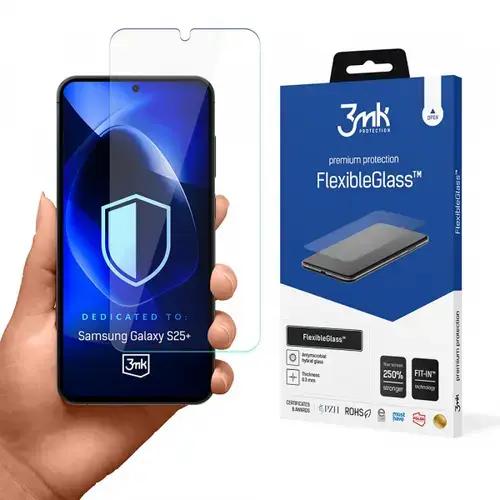 Folie de protectie Ecran 3MK FlexibleGlass pentru Samsung Galaxy S25+ S936, Sticla Flexibila, Full Glue