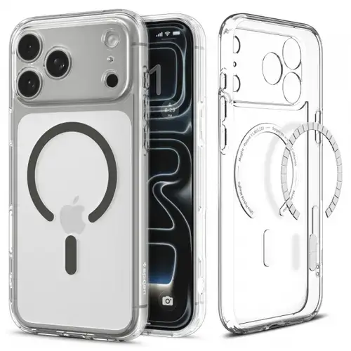Husa MagSafe pentru Apple iPhone 17 Pro Max, Spigen, Ultra Hybrid, Gri