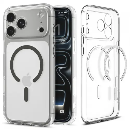 Husa MagSafe pentru Apple iPhone 17 Pro Max, Spigen, Ultra Hybrid, Gri