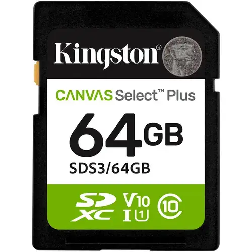 Card de Memorie SDXC Kingston Select Plus, 64GB,  Clasa 10 UHS-I
