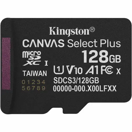 Card de Memorie MicroSDXC Kingston Select Plus, 128GB,  Clasa 10 UHS-I Performance