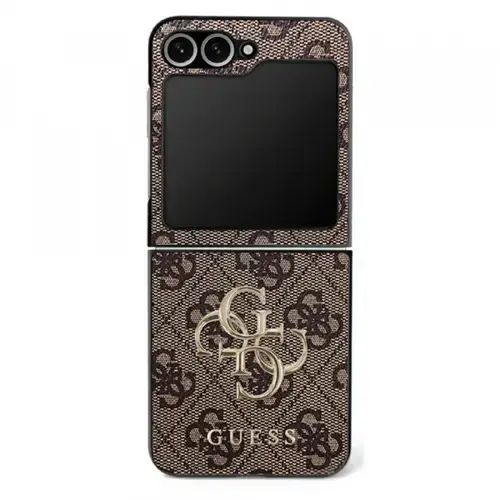 Husa pentru Samsung Galaxy Z Flip7 F766, Guess, 4G Metal Logo, Maro