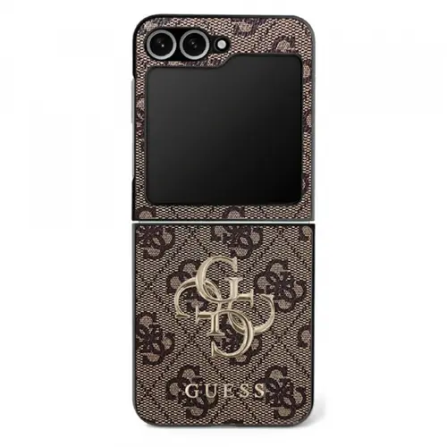 Husa pentru Samsung Galaxy Z Flip7 F766, Guess, 4G Metal Logo, Maro