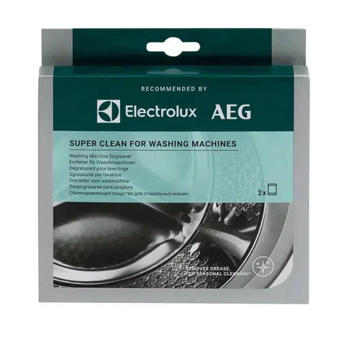 Solutie SuperClean Electrolux M2WCP051, tratament intesiv anticalcar pentru masini de spalat rufe, 2 plicuri x 50 g