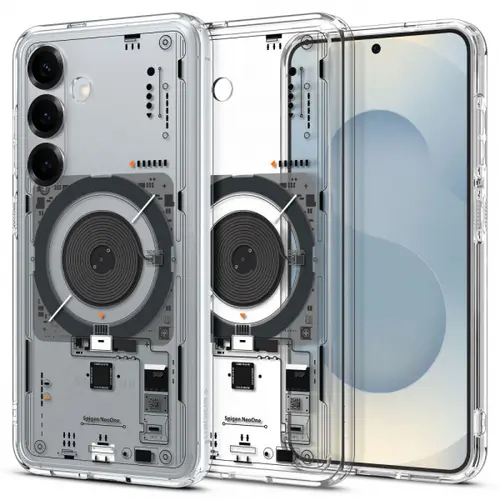 Husa MagSafe pentru Samsung Galaxy S25 S931, Spigen, Ultra Hybrid Neo One, Transparenta