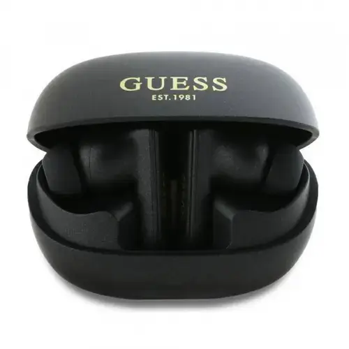 Casti True Wireless Guess Capsule Printed Logo, Bluetooth, ANC, Negru