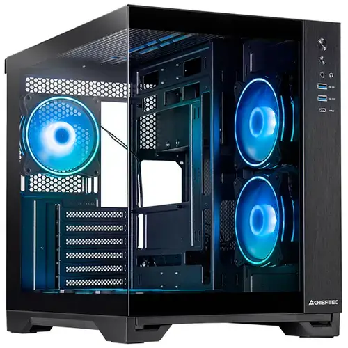 Carcasa Chieftec VISIO GM-30B-TG-OP, Dual Chamber, Tempered glass, Negru