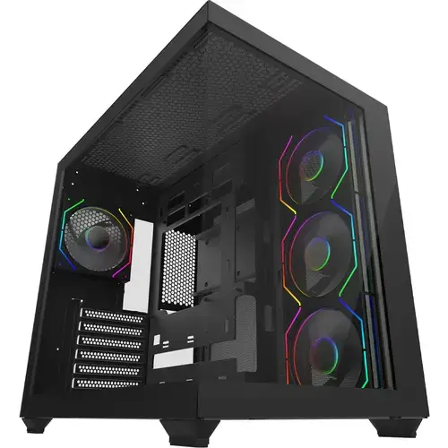 Carcasa AQIRYS Orcus ARGB, Middle Tower, Tempered glass, Negru