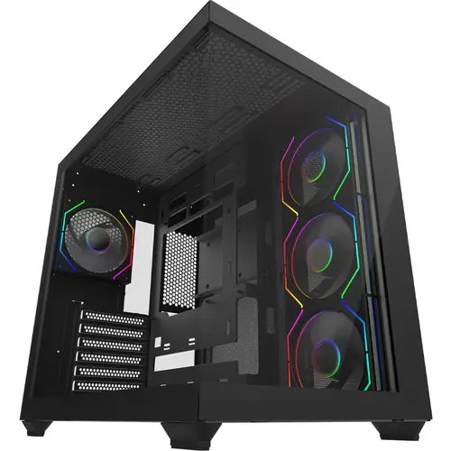 Carcasa AQIRYS Orcus ARGB, Middle Tower, Tempered glass, Negru