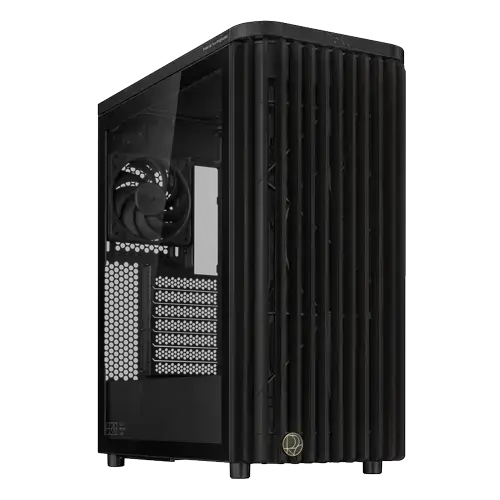 Carcasa ASUS PROART PA401 Wood Edition,  Middle Tower, Tempered glass, Negru