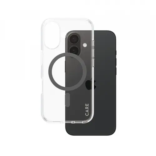 Husa MagSafe pentru Apple iPhone 16, PanzerGlass, Care Urban Combat, Transparenta Neagra