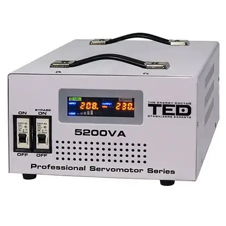 Stabilizator tensiune automat TED Electric SERVOMOTOR 5000VA, 2 x Schuko + Terminal Block