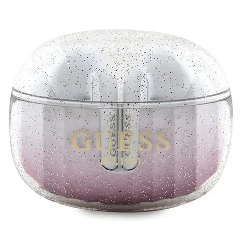 Casti True Wireless Guess Glitter Gradient, Bluetooth, Roz