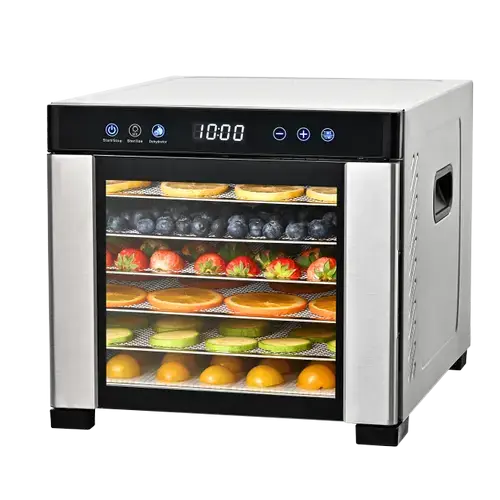 Deshidrator de alimente Heinner ProDry Essential HFD-KD600SS, 550-650W, 6 tavi inox, functie UV, control digital, display LED, timer, interval 35-75°C