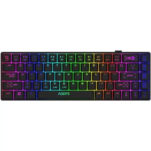 Tastatura wireless gaming AQIRYS Mira 2.0, HaiMu Red, iluminare RGB, Bluetooth, USB 2.0, Negru
