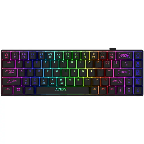 Tastatura wireless gaming AQIRYS Mira 2.0, HaiMu Red, iluminare RGB, Bluetooth, USB 2.0, Negru