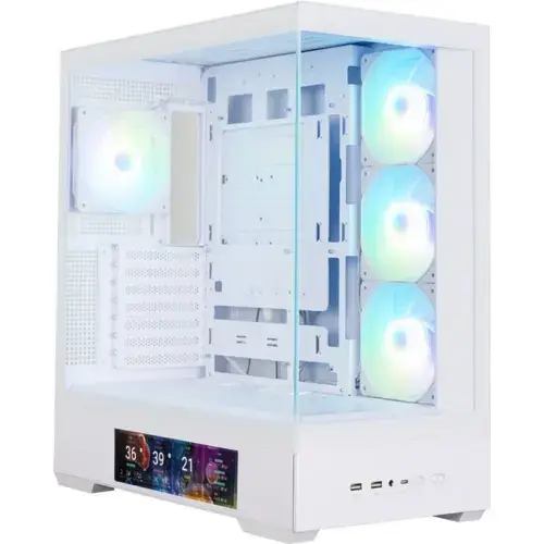 Carcasa Zalman P40 DS, Middle tower, fara sursa,  PSU shroud, display 9.1inch,Alb