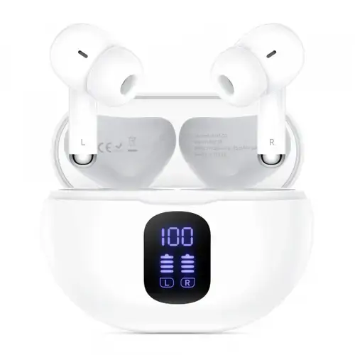 Casti True Wireless Tech-Protect Ultraboost Pro G2, Bluetooth, Alb