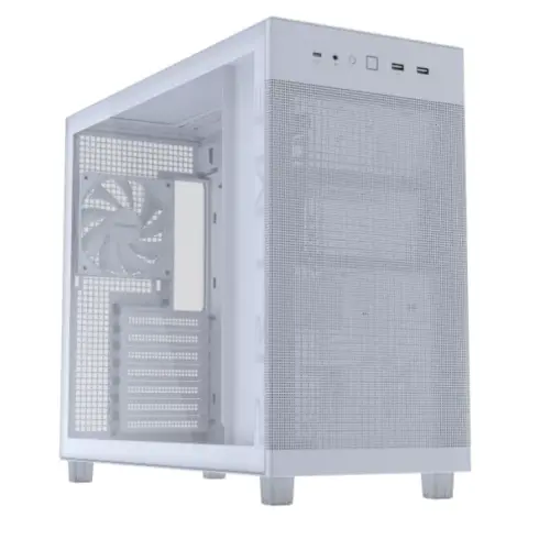 Carcasa ASUS Prime AP303 TG, Fara sursa, Middle Tower, Tempered glass, Alb