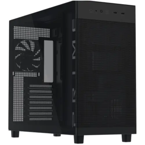 Carcasa ASUS Prime AP303 TG, Fara sursa, Middle Tower, Tempered glass, Negru