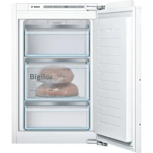 Congelator incorporabil Bosch GIV21AFE0, 96 l, LowFrost, 3 sertare, Clasa E, H 87 cm, Inox