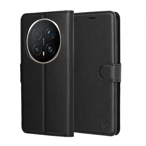 Husa pentru Honor Magic8 Pro, Techsuit, Leather Folio, Neagra