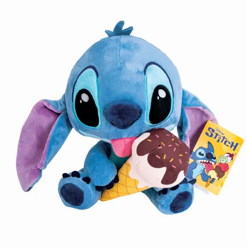 Jucarie de plus Disney Stitch cu inghetata, 25 cm
