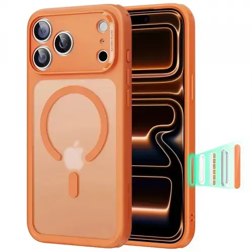 Husa MagSafe pentru Apple iPhone 17 Pro, ESR, Classic Hybrid, Portocalie Satinata