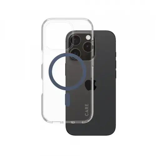 Husa MagSafe pentru Apple iPhone 16 Pro, PanzerGlass, Care Urban Combat, Transparenta Albastra