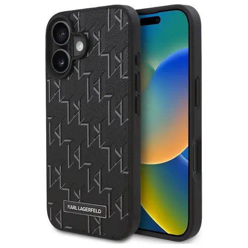 Husa MagSafe pentru Apple iPhone 16 Plus, Karl Lagerfeld, Hot Stamp, Neagra