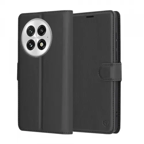 Husa Techsuit Leather Folio pentru OnePlus 13, Negru