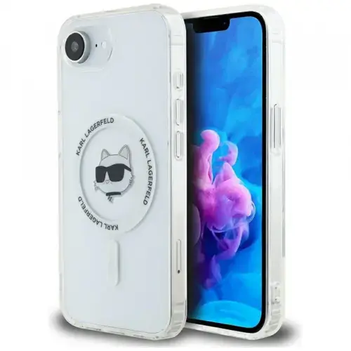 Husa MagSafe pentru Apple iPhone 16e, Karl Lagerfeld, IML Choupette's Head, Alba