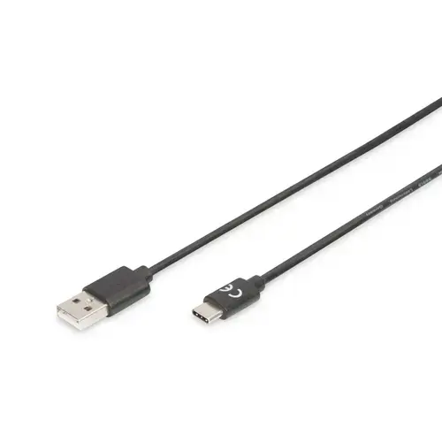 Cablu de conectare USB tip C, Assmann, tip C la A, 1 m, negru AK-300154-010-S