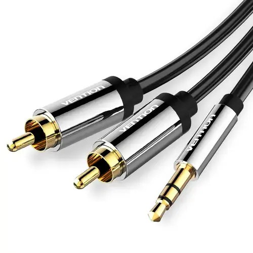 Cablu audio jack rca tata-tata, jack Stereo 3.5mm tata, metalizat, 1m, Vention