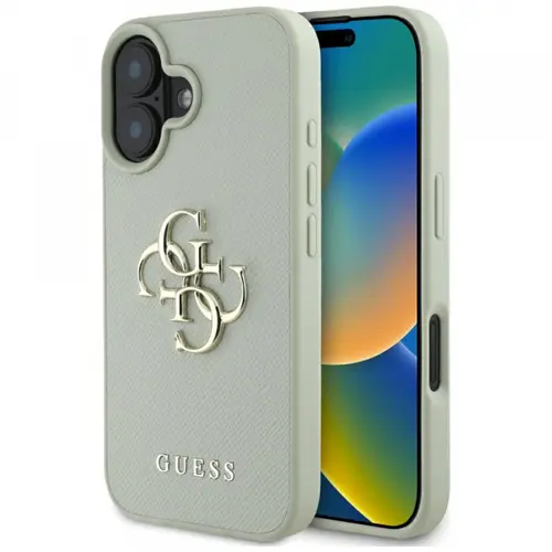Husa pentru Apple iPhone 16, Guess, Grained Big 4G Logo Small Classic Logo