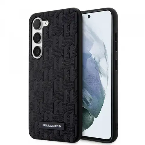 Husa pentru Samsung Galaxy S23 S911, Karl Lagerfeld, Saffiano Monogram Metal Logo, Neagra